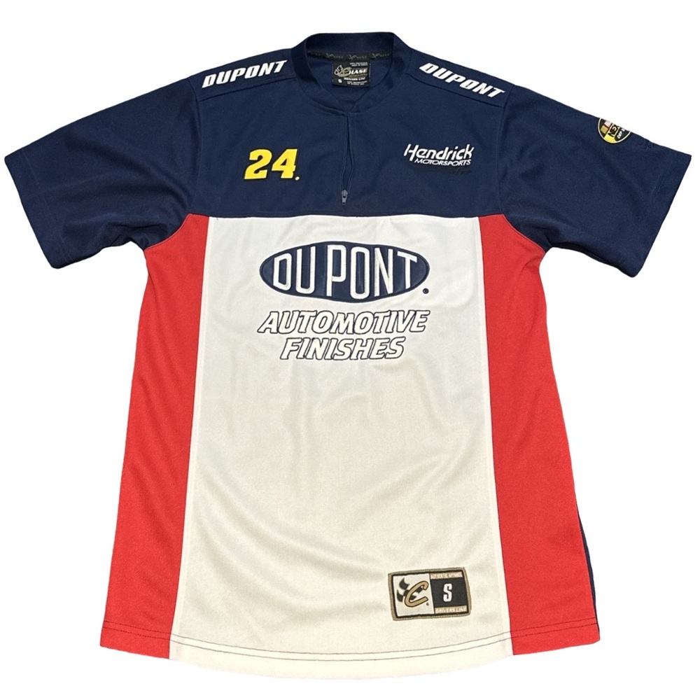 CHASE AUTHENTICS men's jeff gordon 1/4 pullover jersey style shirt, size small.